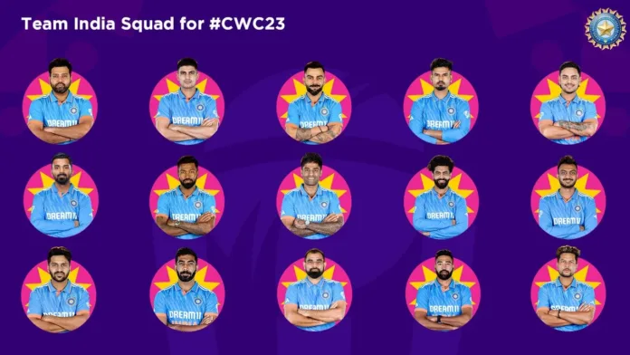 India announces 15-player squad for Cricket World Cup 2023