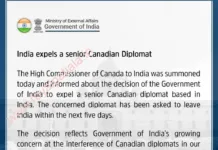 After Canada, India also expels Canadian Diplomat