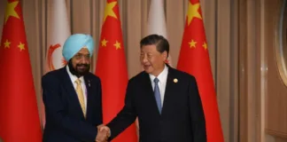 Randhir Singh, acting president OCA met Chinese President Xi Jinping