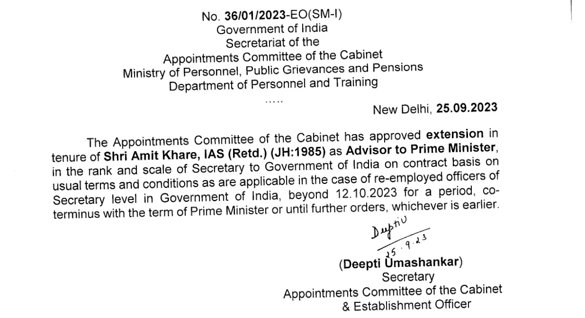 Retd IAS retained as Advisor to PM Modi