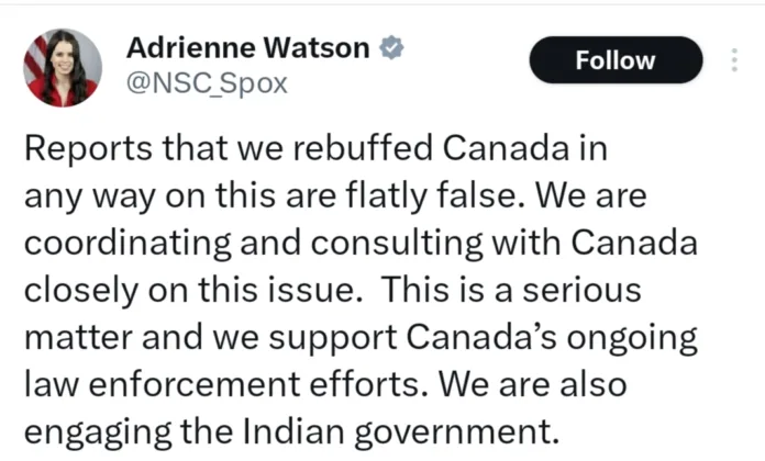 US came in support of Canada; issues statement on India-Canada row