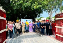 Cycle rally organized by Govt Bikram College under 'Swachhata Abhiyan-Swacchata hi Sewa’