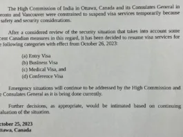 Relaxing News: India to resume some Visa services in Canada
