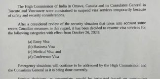 Relaxing News: India to resume some Visa services in Canada