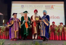 Chairman National Commission for Minorities Iqbal Singh Lalpura felicitated with Honorary Doctorate by Guru Kashi University