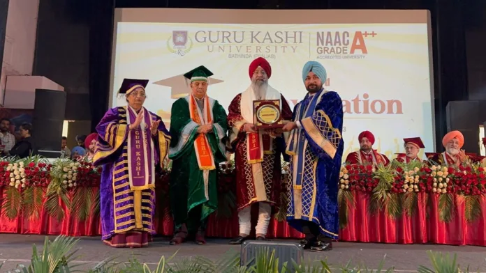 Chairman National Commission for Minorities Iqbal Singh Lalpura felicitated with Honorary Doctorate by Guru Kashi University