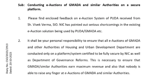 Chief Secretary cracks the whip: directs GMADA, PUDA to conduct e-Auctions as per transparent policies of CM