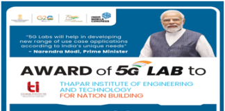 Thapar Institute Patiala chosen as the inaugural recipient for the '100 5G Use Case Labs' initiative by DoT, GoI