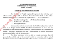 Three Punjab administrative secretaries promoted as principal secretary