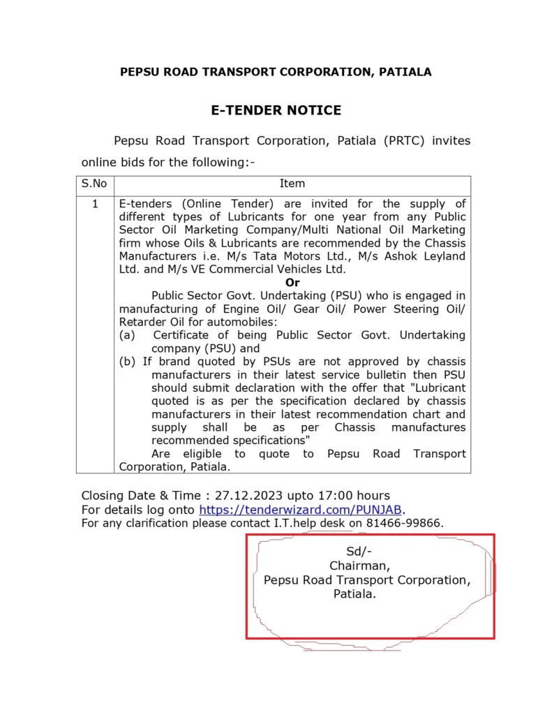 PRTC Chairman openly flouts the Govt norms; unauthorizedly calls tenders, ignore rules