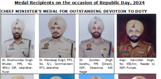 3 PPS officers among 14 Punjab Police Officials conferred with Chief Minister's Medal for outstanding devotion to duty