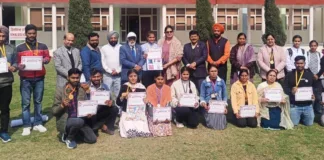 Government Bikram College conducts activities under National Road Safety Month