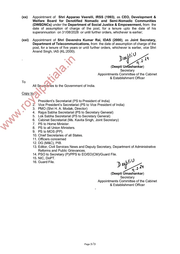 Bureaucratic reshuffle: 21 officers posted as joint secretaries in different departments