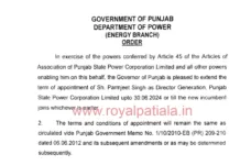 Punjab govt again extends PSPCL director’s term for a limited period