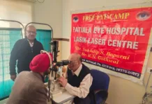 For the first time poor patients fitted with American lenses in a eye operation camp-Dr Boparai