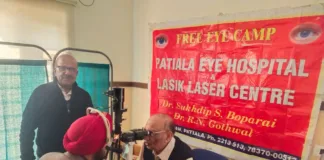 For the first time poor patients fitted with American lenses in a eye operation camp-Dr Boparai