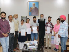 Punjabi University VC hands out appointment letters to the students of U.C.Ghanaur