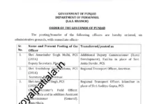 4 PCS officers transferred in Punjab