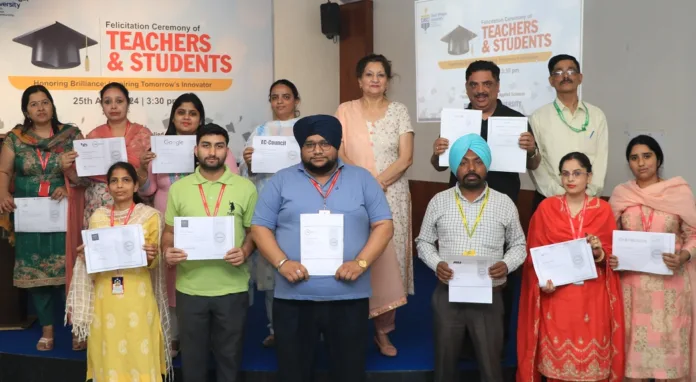 Felicitation Ceremony held at Desh Bhagat University; Honors Teachers and Students