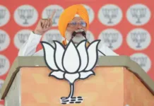 Modi seeks votes for turncoat leaders at an election rally in Patiala attended by around 15K voters