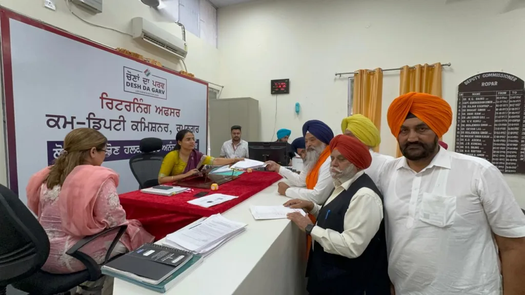 Six candidates file nomination papers from Anandpur Sahib Constituency on fourth day