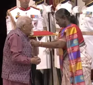 Region’s renowned nonagenarian Theatre artist receives Padma Shri from President of India