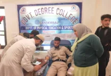 Blood donation camp held at Government Degree College, Ganderbal, J&K