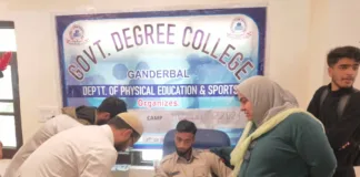 Blood donation camp held at Government Degree College, Ganderbal, J&K