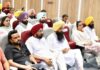 CM Bhagwant Mann holds meeting with the AAP leaders of Bathinda and Faridkot