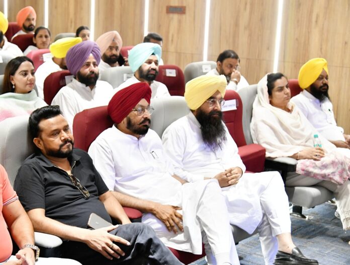 CM Bhagwant Mann holds meeting with the AAP leaders of Bathinda and Faridkot