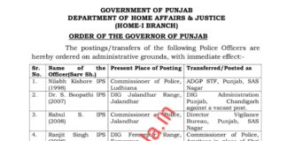 Post election first major rejig in Punjab Police