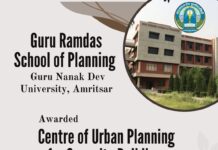 Yet another Feather in GNDUs crown as its Guru Ramdas School of Planning gets recognition from Govt of India