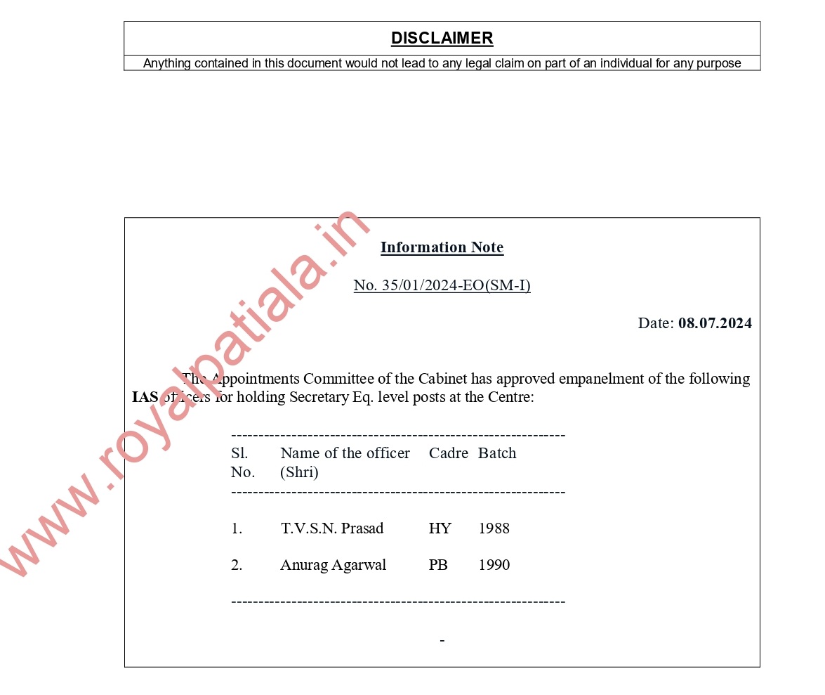 Senior Punjab cadre IAS officer empanelled for the post of Secretary at the centre