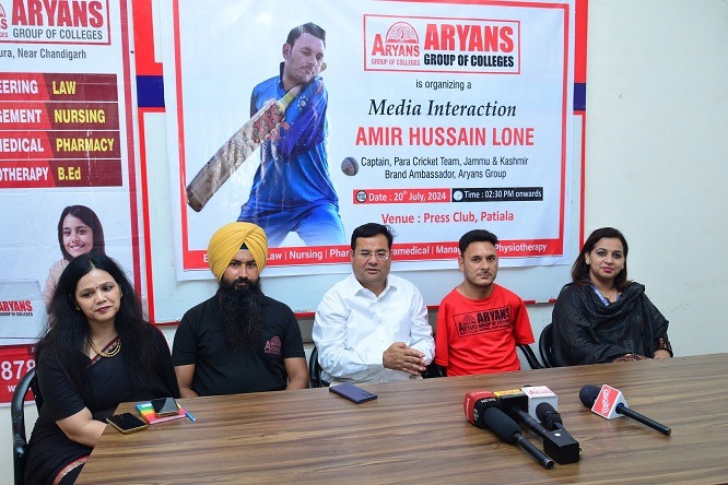 Popular JK Para Cricketer Amir Hussain Lone becomes Brand Ambassador of Aryans Group of Colleges