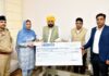 CM hands over cheque of insurance worth Rs 1 crore to family of martyred Home Guard Jawan Jaspal Singh