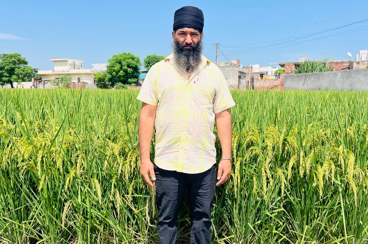 Progressive farmer Amarinder Singh of Village Khakata Khurd sets an example in paddy straw management