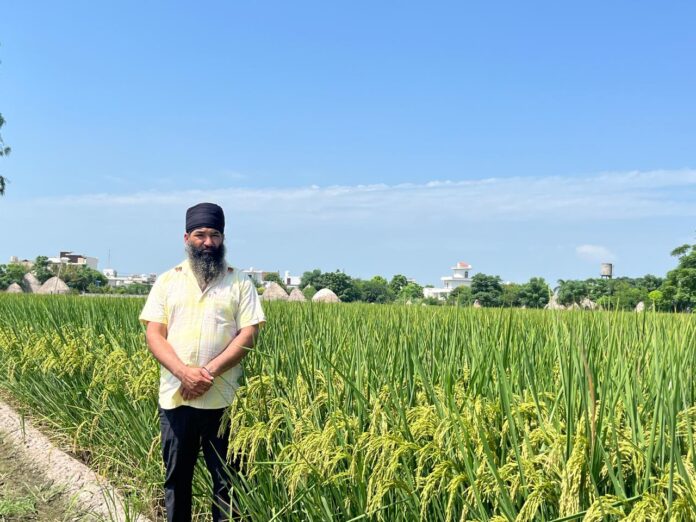 Progressive farmer Amarinder Singh of Village Khakata Khurd sets an example in paddy straw management