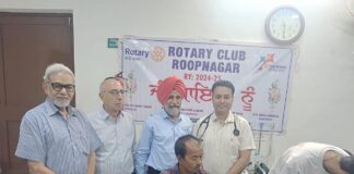 Medical camp organised at Aggarwal hospital Rupnagar in collaboration with Rotary Club