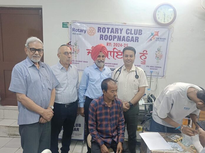 Medical camp organised at Aggarwal hospital Rupnagar in collaboration with Rotary Club